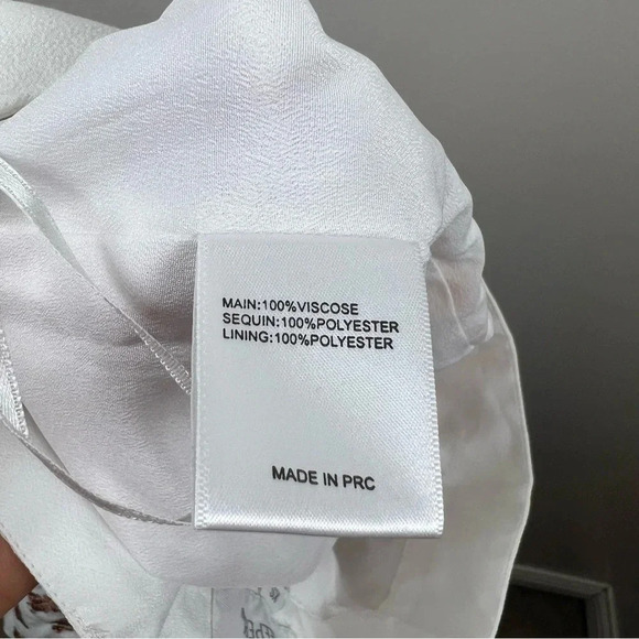 Finders Keepers Moment In Time Shorts Size XS Rose Gold Sequins High Rise White - Picture 8 of 9